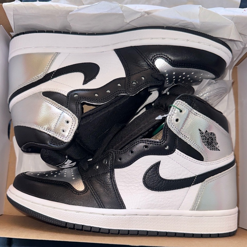 Jordan Retro 1 Silver Toe High